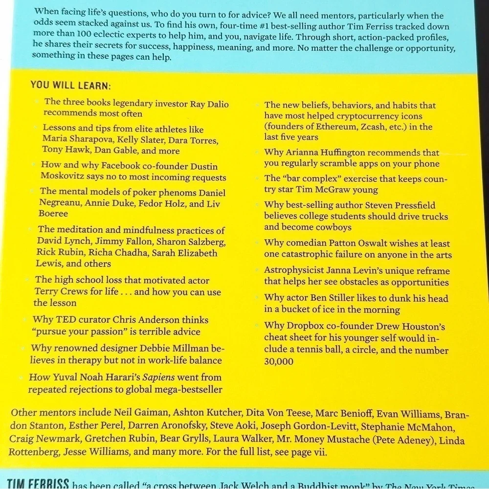 Tribe Of Mentors: Short Life Advice from the Best in the World Hardback